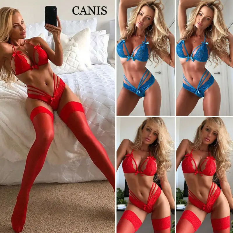 Женские экзотические соблазнительные комплекты белья Ночная сорочка Babydoll короткие трусики стринги нижнее белье, бюстгальтер с цветочным рисунком для леди Sleapwear синий и красный цвета
