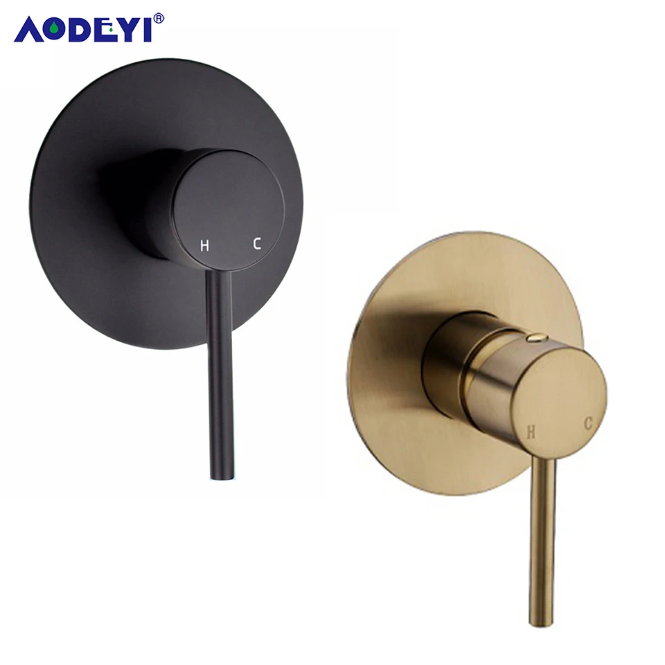 

Brass Bathroom Faucets Concealed Control Valve Round Shower Faucet Diverter Replace Wall Mounted Bath Mixer Black & Brushed Gold