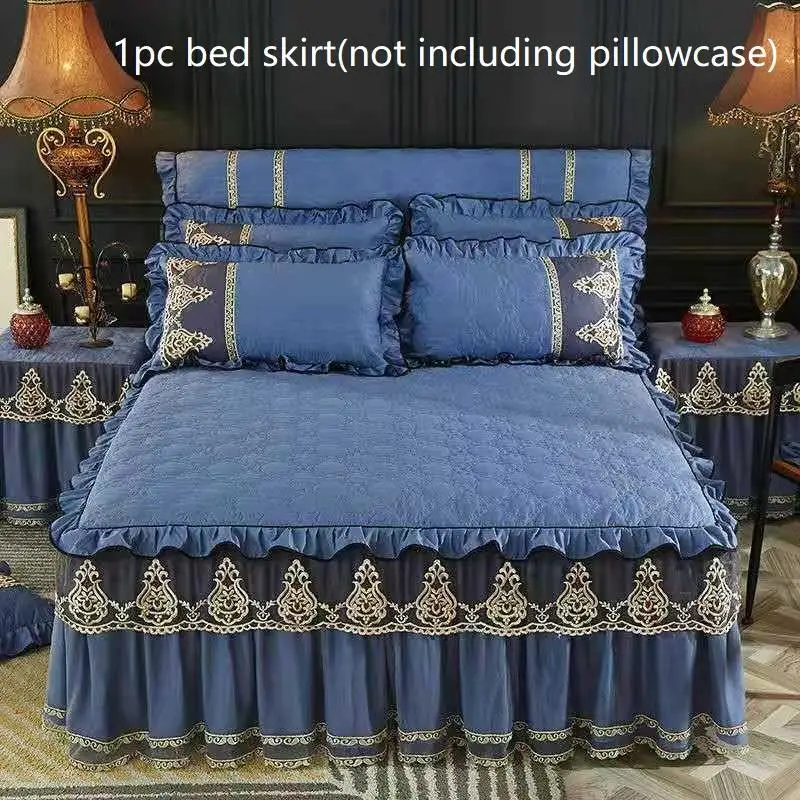

Quilted Padding Bed Skirt Sanding Soft 1pc Bedspread Bedspread Not Thicken Pillowcase Lace Edge Including