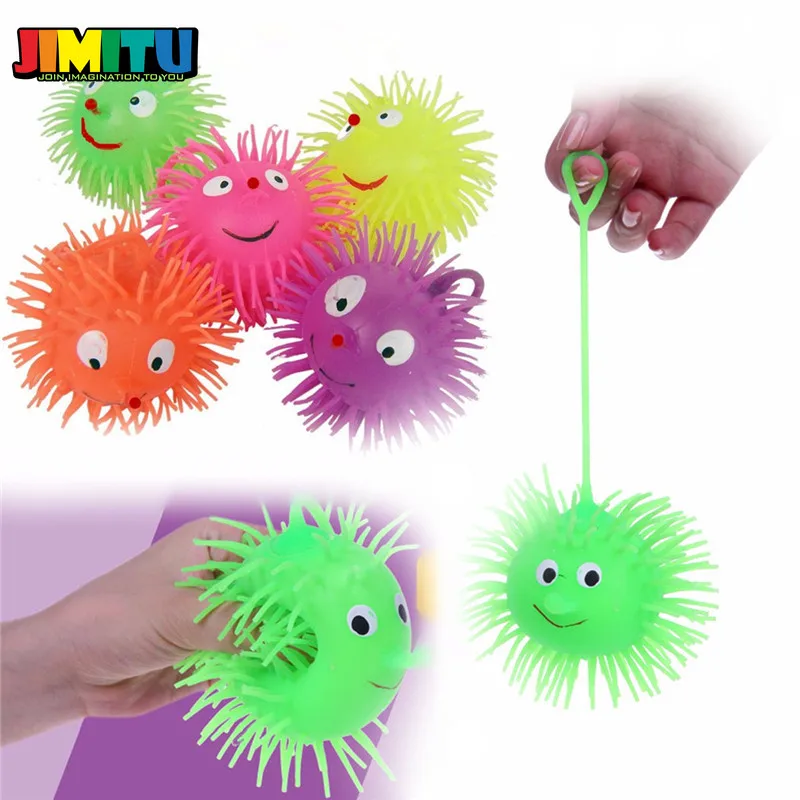 JIMITU Светящийся Люминесцентный Led Игрушки Смайлик Пуффер Шар для Детей Дети Бросок Сжимать Шипастый Массаж Цвет Случайный Игрушка на.