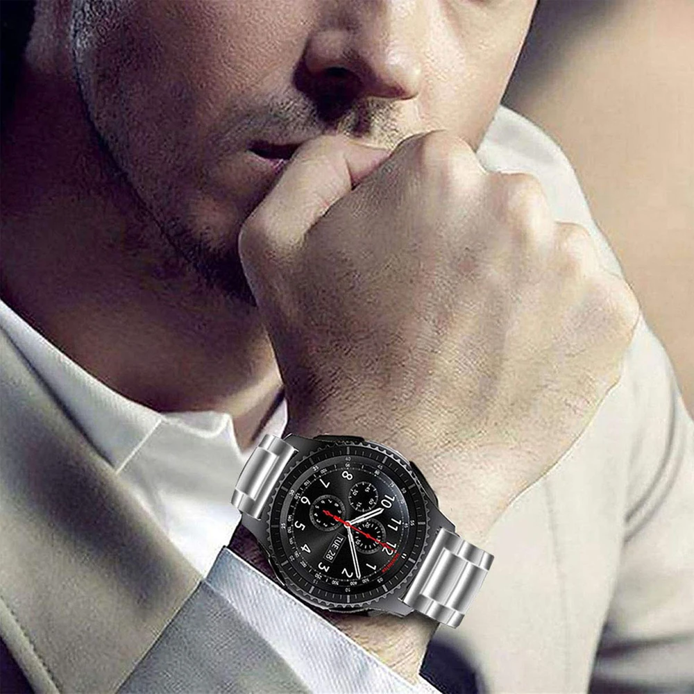 Ремешок из нержавеющей стали для samsung galaxy watch active gear S3 Frontier 46 мм 42 22 мм/20 ремешок