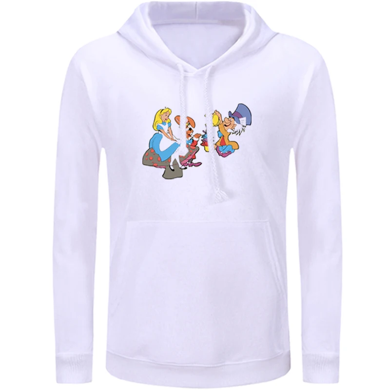 Алиса в стране чудес милый белый кролик Чеширский кот узор толстовки Дети