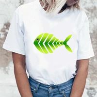 2021 fashion women tshirt funny cute fishes printed t shirt casual summer short sleeve female clothing casual streetwear t shirt