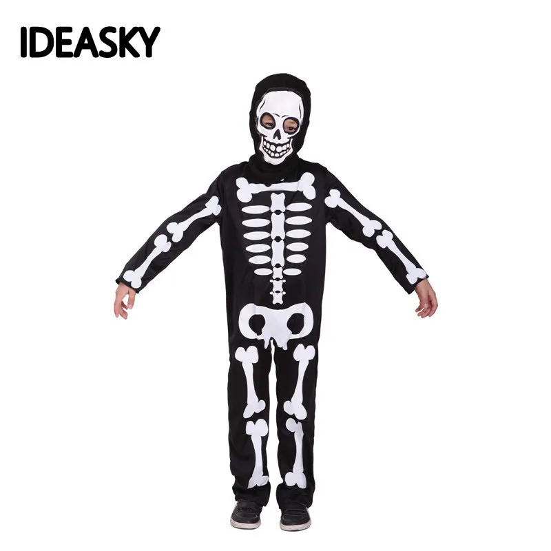 Костюм для косплея скелета мальчика искусственный Детский костюм маскарада