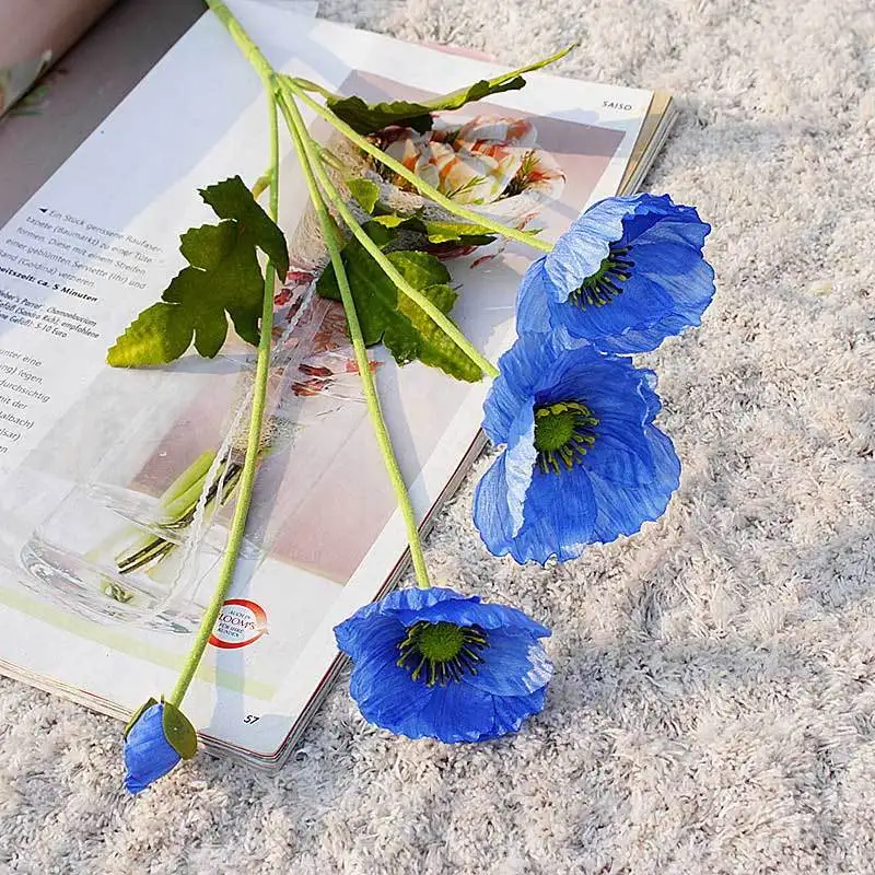 Искусственные Шелковые маковые цветы букет искусственные товары для дома