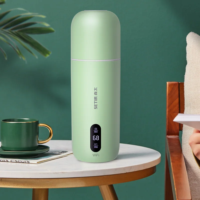 

Электрический чайник 350 мл, дорожная кружка для кипячения воды, чайник с регулировкой температуры, портативная Термокружка с подогревом для...