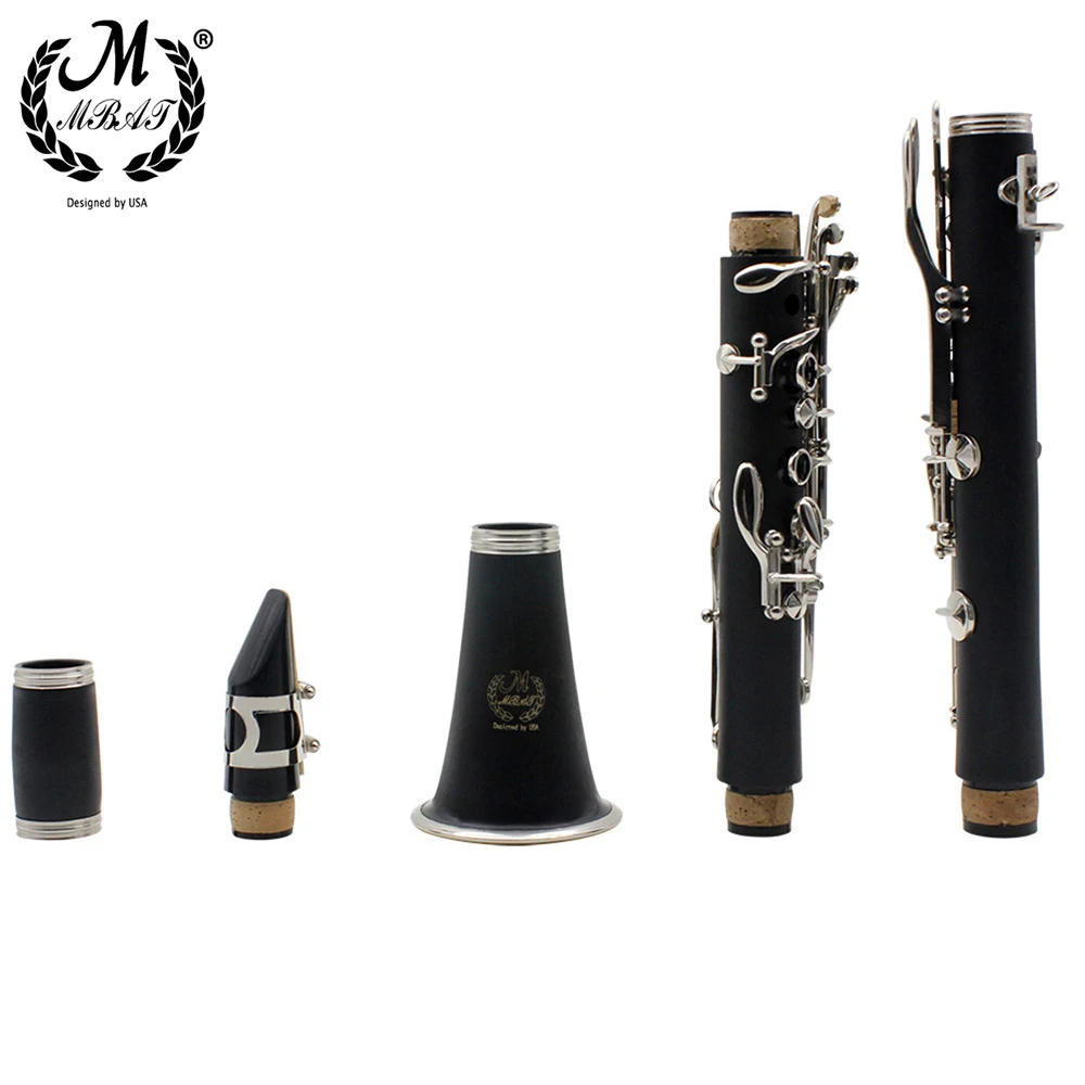 

M MBAT High-Quality 17-key B Flat Clarinet Bakelite Body With Cleaning Cloth Gloves 10 Reeds Screwdriver Box Woodwind Instrument