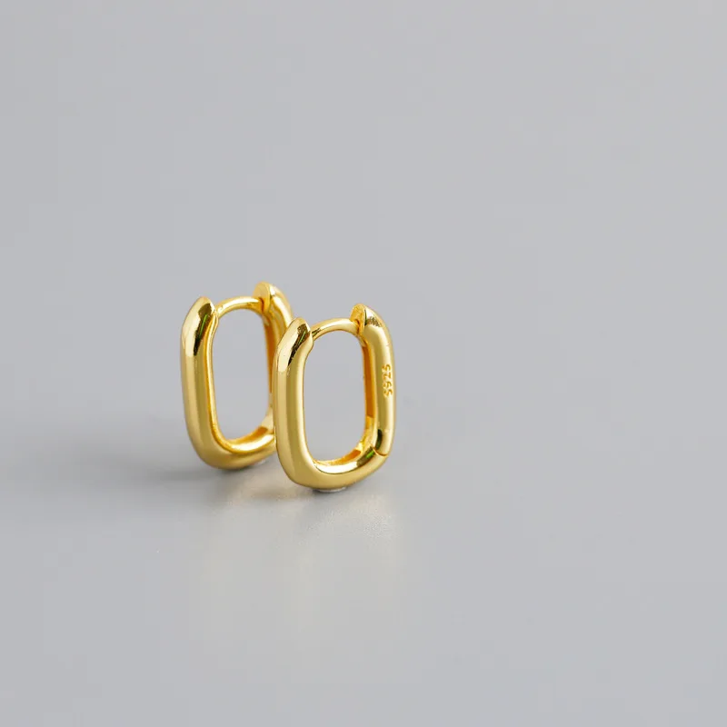 

VINY Silver 925 Jewelry Earrings For Women Geometric Ellipse Hoop Earring Gold/Silver Jewelry 2021 Trend Pendientes Mujer Gift