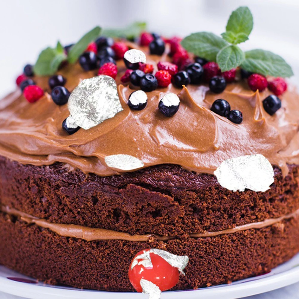 Съедобные листовые листы с серебряными листьями брошюра переводом фольги 25 шт.