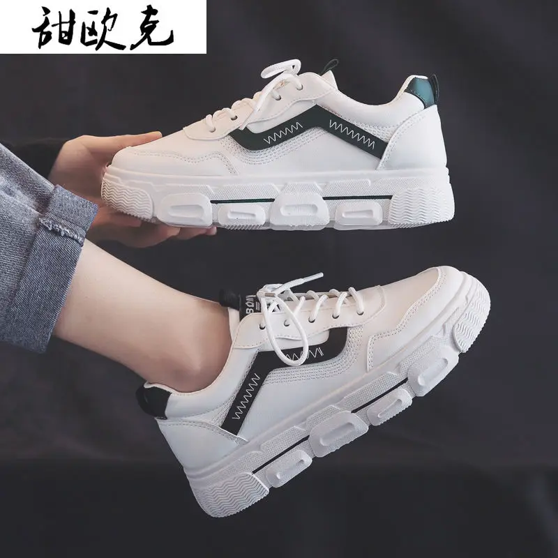 

2021 New Autumn Women's Casual Shoes Fashion Platform White Sneakers Lace Up Comfortable Women Vulcanized Shoes Zapatillas Mujer