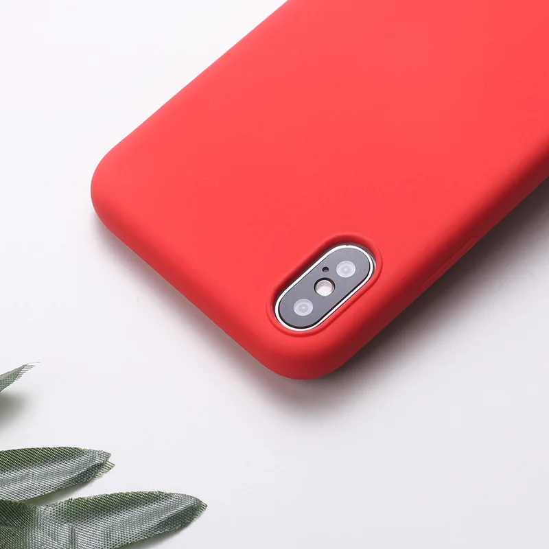 Тонкий чехол из жидкого силикона для Apple iPhone XS Max 6 6S 7 8 Plus X XR оригинальный Яркий