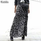Юбка ZANZEA Женская Длинная с леопардовым принтом, модная вечерняя Повседневная Свободная юбка с эластичным поясом, на весну-лето