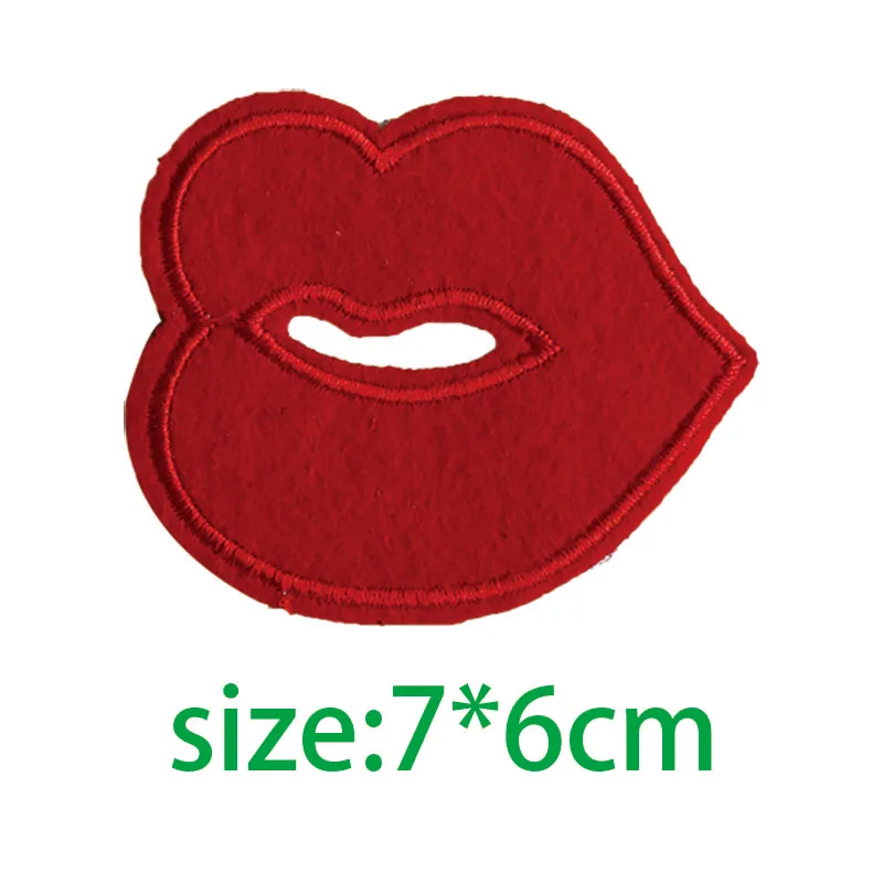 Вышитая аппликация в виде губ поцелуй Smooch любовь икона нашивки для одежды сделай