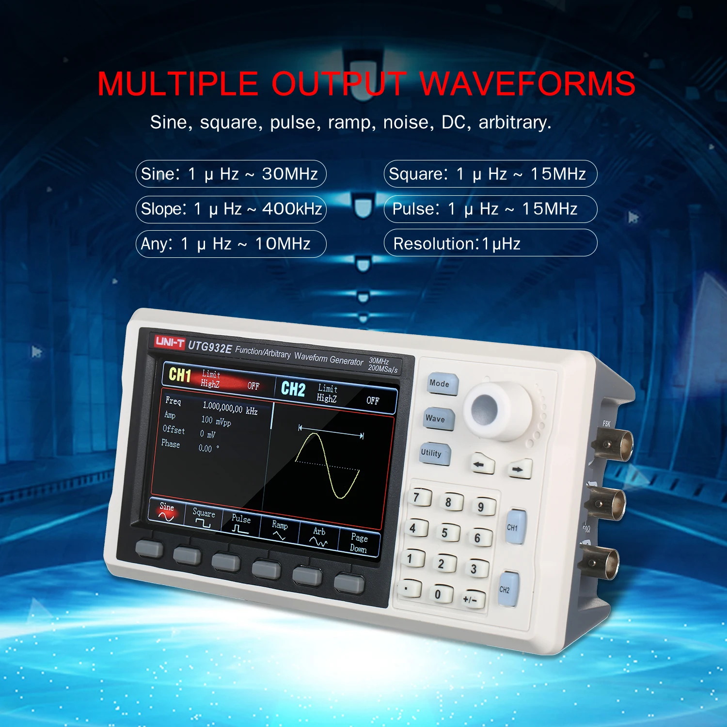 

Function/Arbitrary DDS Signal Generator Waveform Generator 30MHz 2 Channel Signal Generator Counter 200MSa/s Frequency Meter