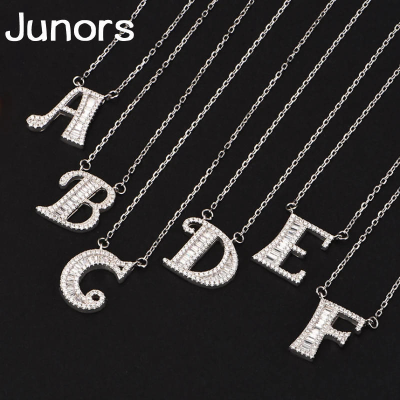 Moda Zircon первоначальное ожерелье для женщин s925 серебро цепь пользовательское имя с
