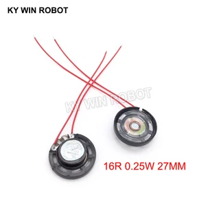 2 шт.лот Новый ультратонкий игрушечный автомобильный гудок 16 Ом 0,25 Вт 0,25 Вт 16R динамик диаметром 27 мм 2,7 см с проводом