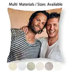 Чехол для подушки Jared And Jensen, наволочка из хлопка и льна, кастиля, сверхнатуральный, Сэм, Дин, Винчестер, Забавный коллаж, Jared