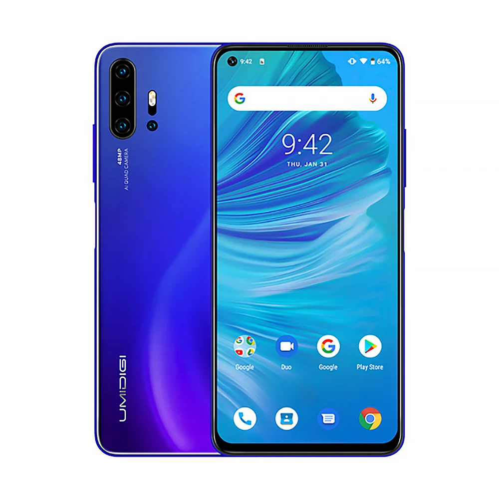 Черный UMIDIGI F2 глобальная версия 6 ГБ 128 ГБ NFC Android 10 6,5" FHD 32MP Selfie Helio P70 48MP AI Quad камера мобильный телефон 5150 мАч - Цвет: Черный