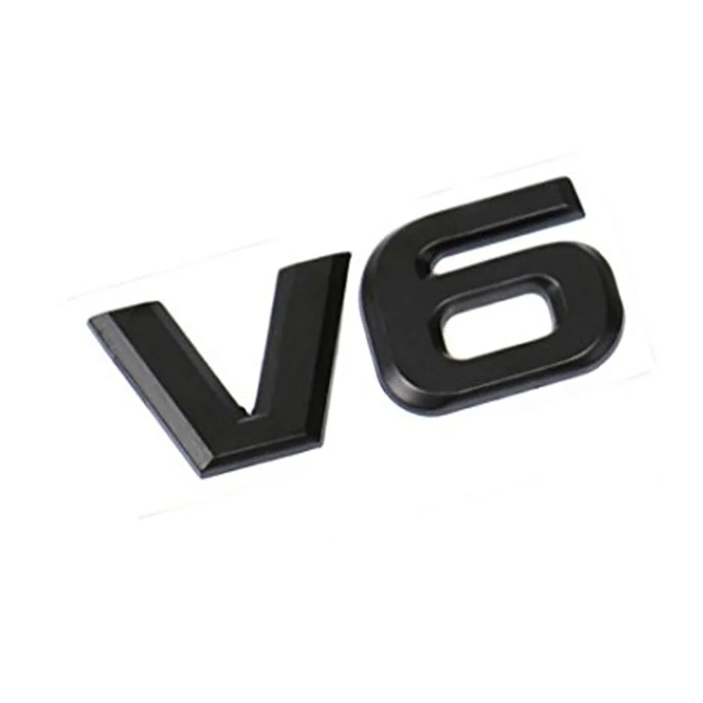 Black Dsycar 3D металлический V6 дисплей двигателя автомобиля стикер эмблема значок для Декор для автомобилей Аксессуары - Название цвета: Black