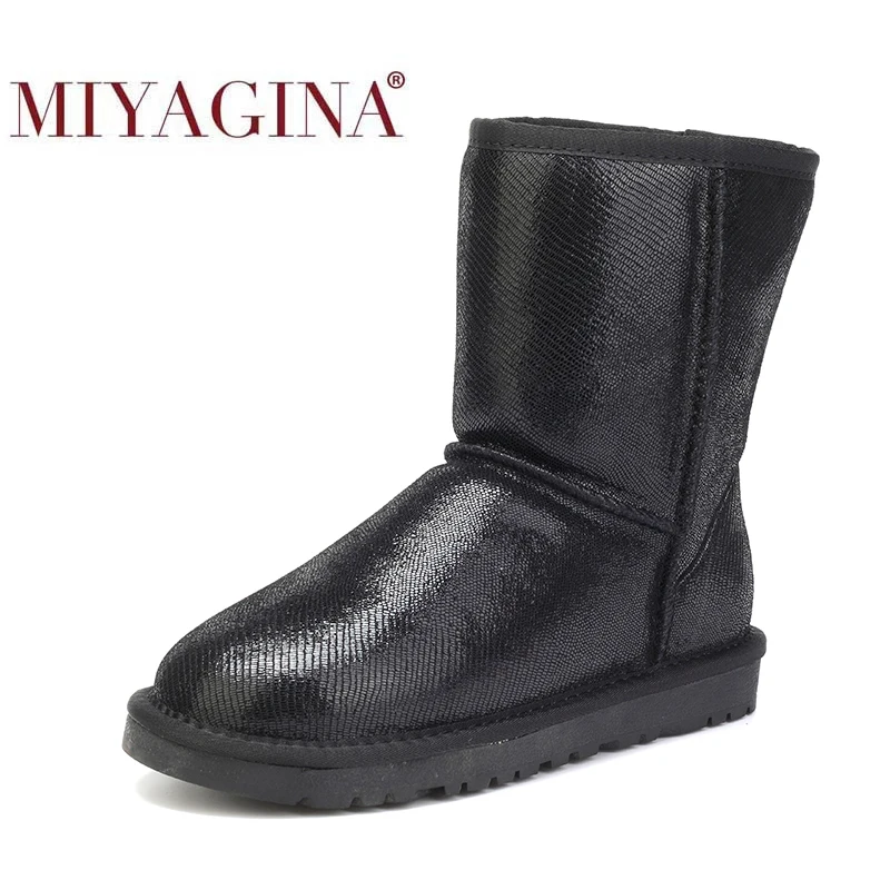 

Водонепроницаемые зимние сапоги MIYAGINA из натуральной кожи, теплые женские сапоги, классические зимние сапоги, женская обувь, женская кожана...