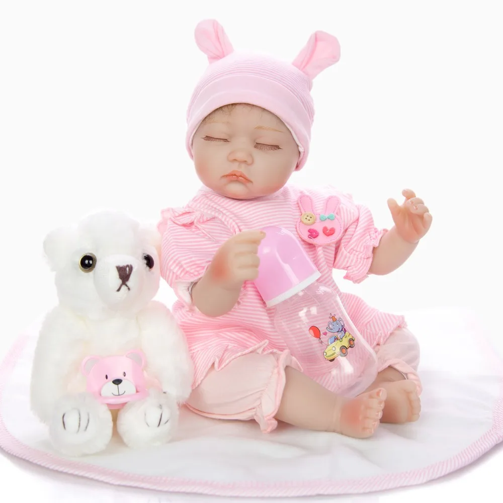 Реалистичная 17 дюймовая игрушка кукла новорожденный 43 см мягкая силиконовая