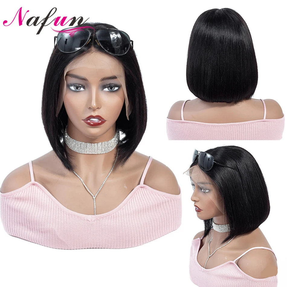 Парики из человеческих волос нафун 13x4 короткие передние парики бразильских