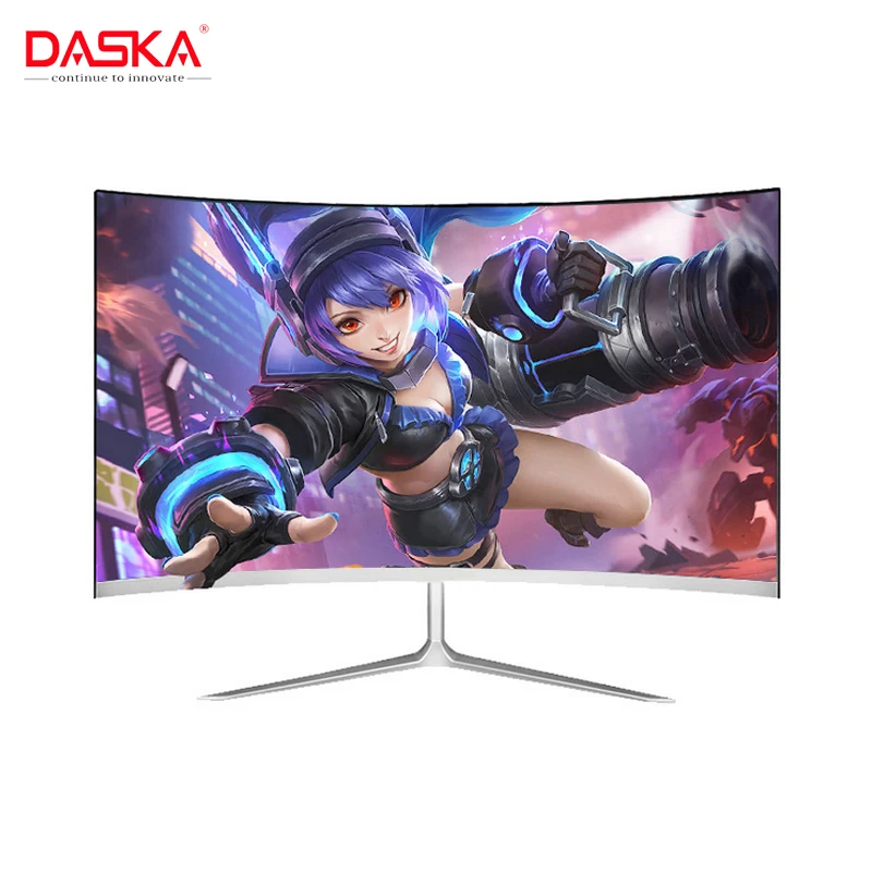 

DASKA 23.8-Inch Game Competition Curved Widescreen IPS/LED 24" Display 75Hz HDMI/VGA Input White/Red
