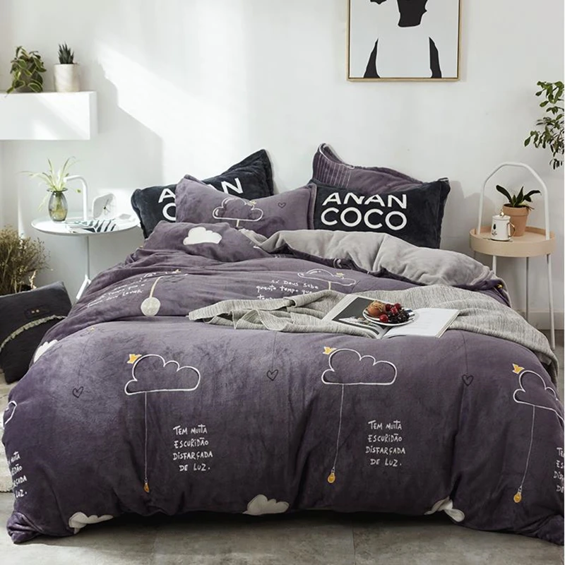 Комплекты постельного белья Blancstar теплый коралловый бархат 4 предмета зимнее