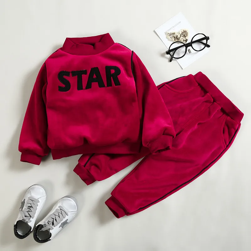 Осенне-зимний комплект одежды для маленьких мальчиков и девочек комплекты детей