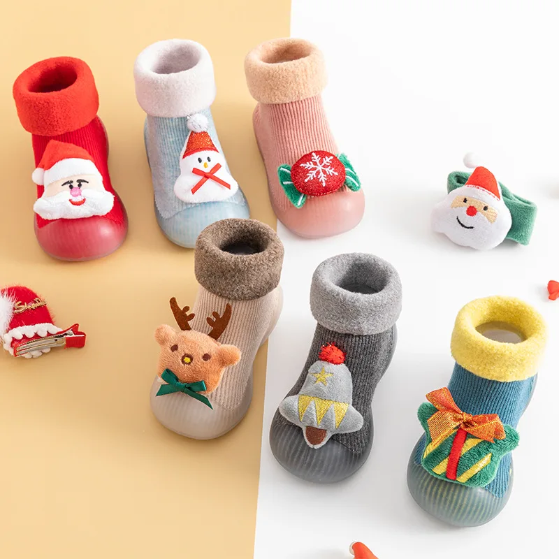 

Baby Shoes Indoor Cute Sock Shoes Rubber Sole Soft Non-slip Warm Toddler First Walkers Comfortable Casual Shoe SDB033
