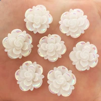 20pcs ab 20mm resin flower stone flatback wedding diy buttons scrapbook crafts r2722