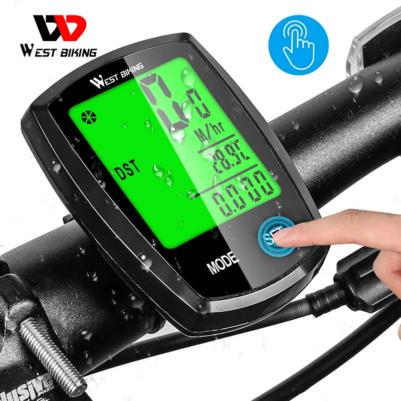 WEST BIKING Bicycle Computer Wireless Wired Waterproof MTB Bike Odometer Stopwatch With Backlight Cycling Speedometer | Спорт и