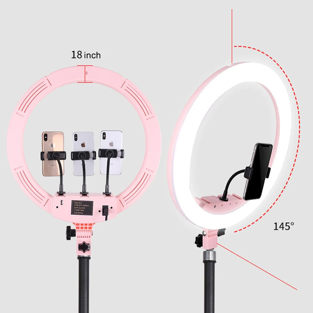 MAMEN 18 дюймов 12 селфи кольцевой светильник 45 см светодиодный освещение Видео Фото