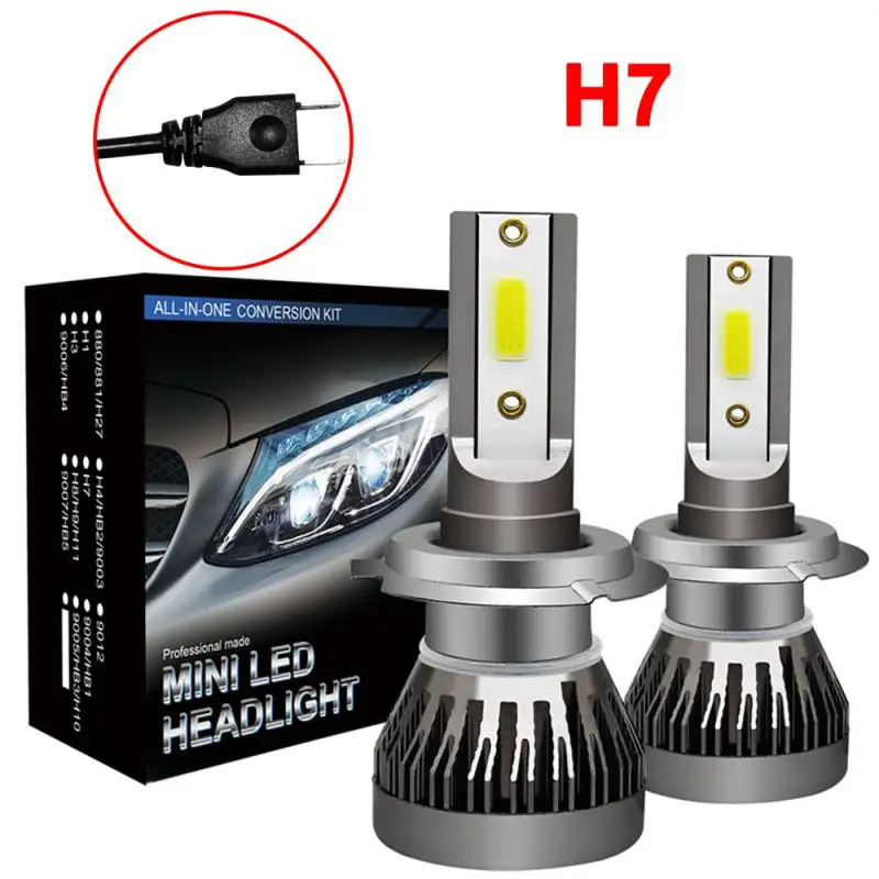 2 x H7 светодиодный фары комплект для переоборудования COB лампы 120W 26000LM белые