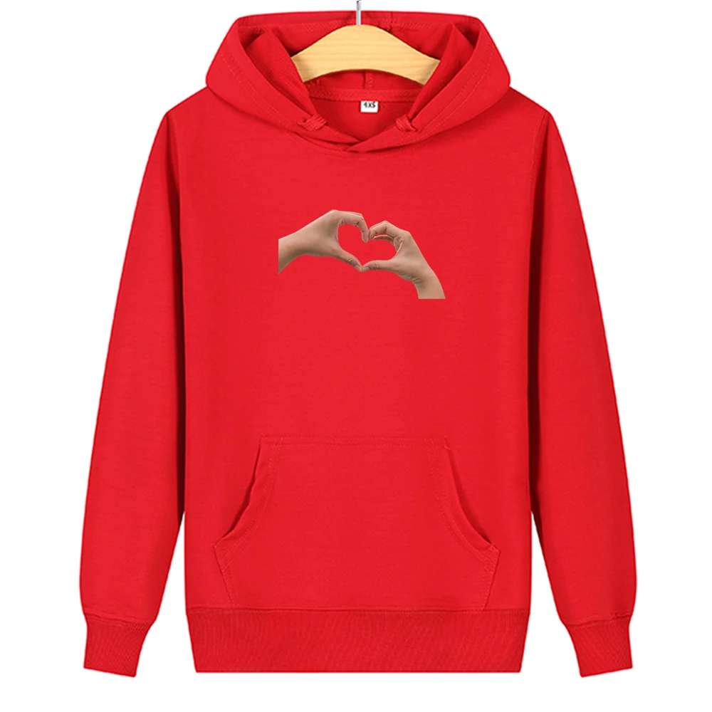 

Cotton Men Womens Sweatshirts Hoodies Aesthetic Michelangelo Heart Hands Print Tops 90s Graphic Hoodie Oversize Couple Pullover