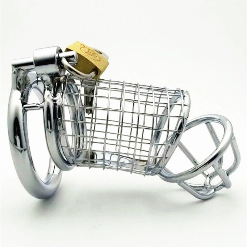 Мужской стальной черный пояс верности металлический для пениса искусственное