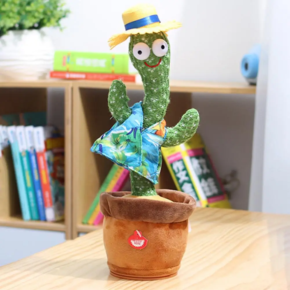 

Funny Gift for Children Mini Electronic Shake Dancing Cactus Cute Plush Stuffed Doll with Song Early Childhood Education Toy