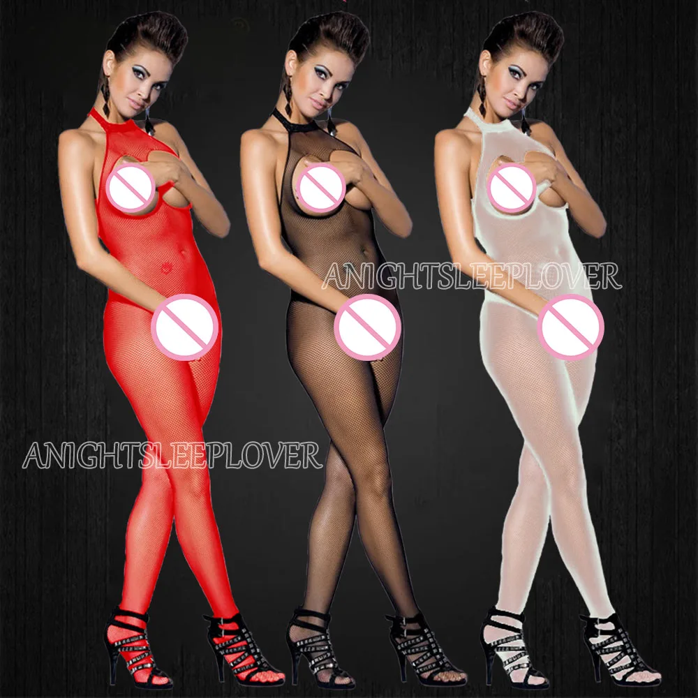 

Sexy lingerie bodysuit underwear Bodystocking Open Crotch Erotic Women Fishnet catsuit Mesh tights Sleepwear Crotchless Teddies