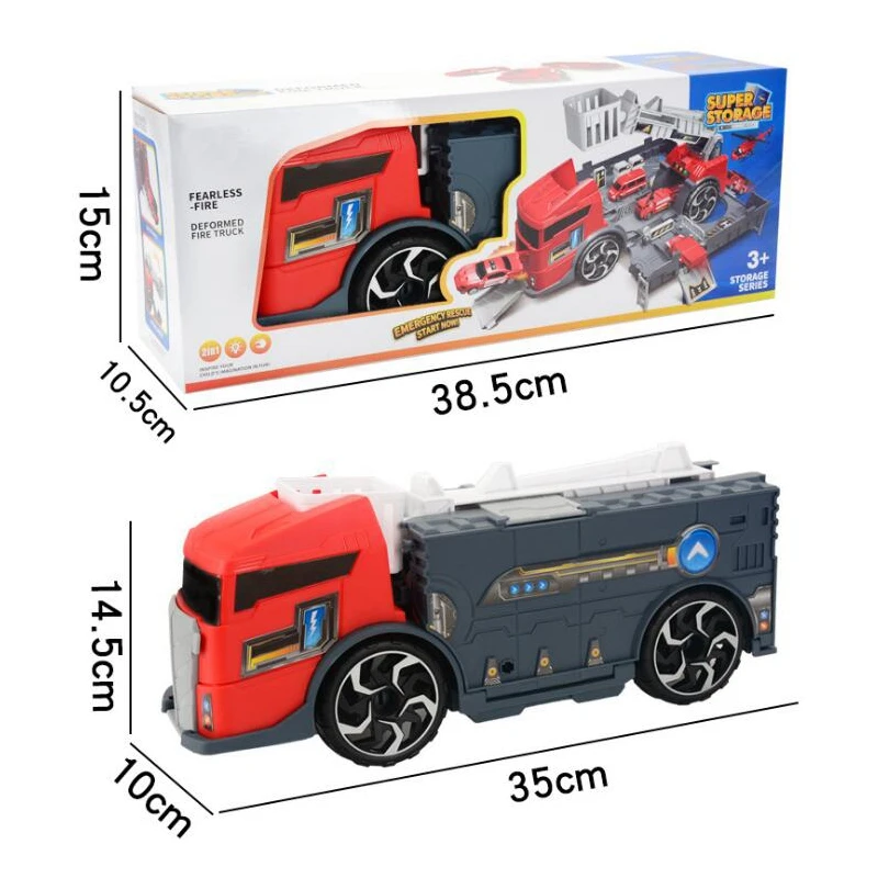 

Simulation Track Inertia Children'S Puzzle Toys Vehicle Truck Car Model Deformation Fire Engineering Vehicle Boys Gift