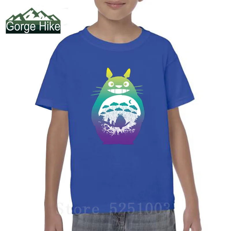 Футболка с рисунком Тоторо кота автобуса Детская Повседневная летняя забавная