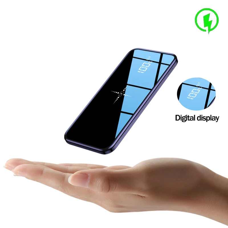 

Power Bank 50000mAh External Charger Mirror HD Digital Display Outdoor Travel Emergency Portable Fast Charging
