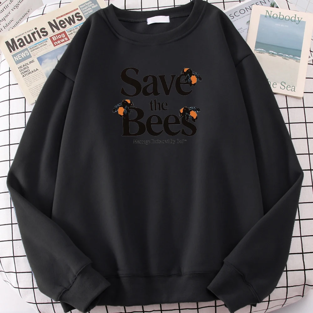 Худи мужское с надписью Save The Bees удобная повседневная спортивная одежда флисовая