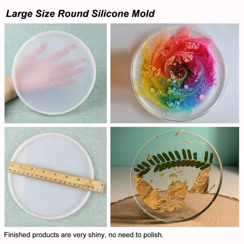Large Epoxy Resin Mold Silicone Round Square Coaster Molds Polymer Clay For Crafts Jewerly Soap Making Cake Decorating | Дом и сад