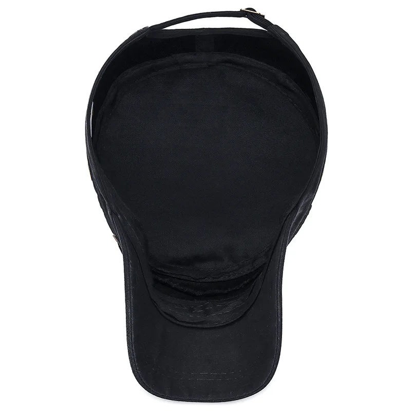 Vintage Flat Top Washed Military Hats For Men Adjustable Thick Cap Winter Warm Hat