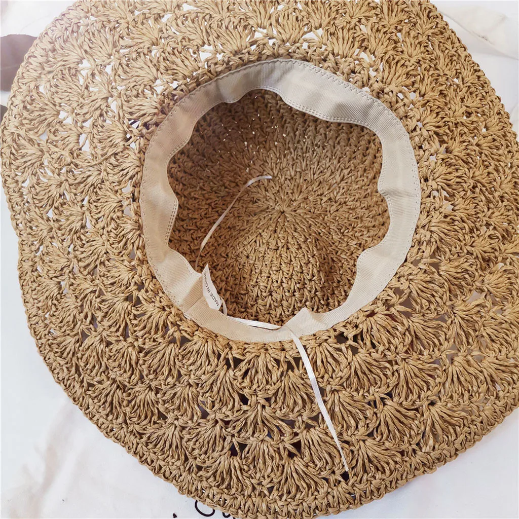 

New Women Ladies Summer Wide Brim Straw Hat Floppy Derby Beach Cap 2021 New The Best High Quality