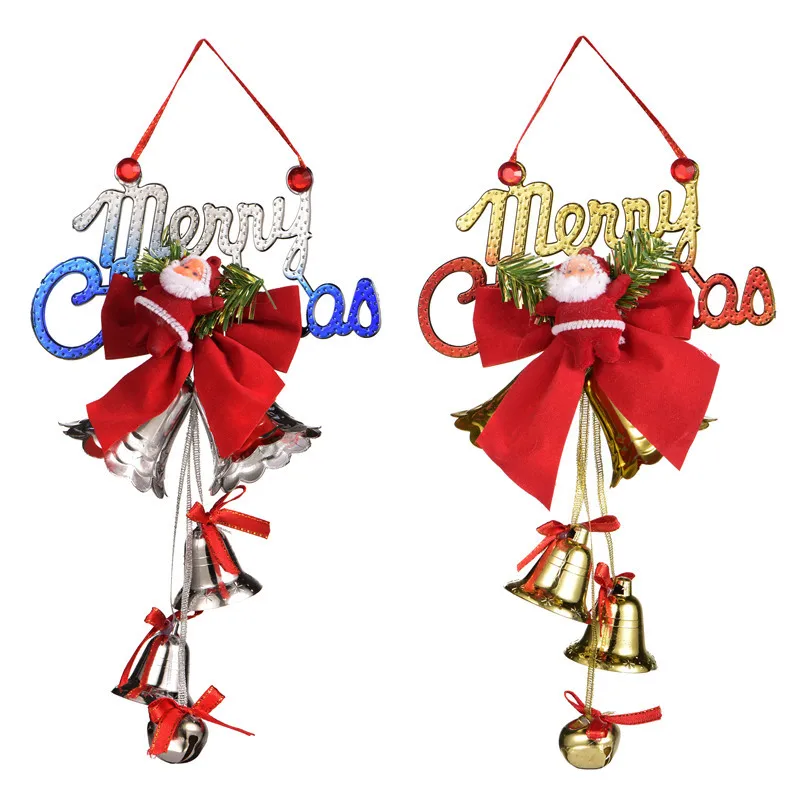 New Christmas Bells Xmas Tree Pendant Santa Claus Bell Naviidad Oranments Merry Christmas Decor Home 2021 Happy New Year Gift christmas bells tree santa claus zip up hoodie