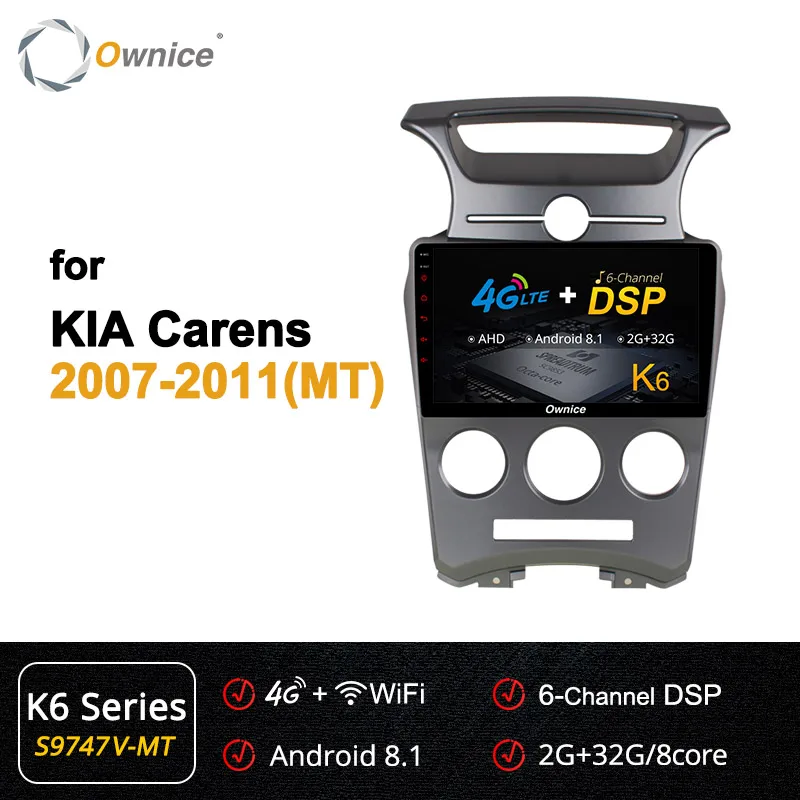 Ownice K3 K5 K6 Octa Core Android9.0 автомобильный DVD стерео радио gps плеер для Kia Carens 2007 2008 2009 2010 2011 4G DSP 360 панорама - Цвет: S9747-1 K6 Series