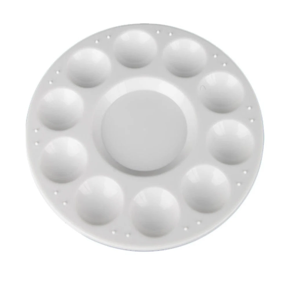 Круглая Форма Пластиковые белые краски смешивания палитры лоток для детей