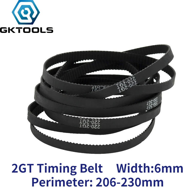 

GKTOOLS C-6 3D Printer Belt GT2 6mm Closed Loop Rubber 2GT Timing Belt Length 206 208 210 212 214 216 218 220 222 224 226mm