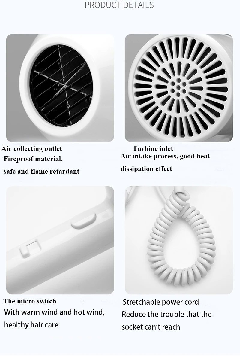 

Hair Dryer Wall Mount Home Hair Dryer Hotel Storage Free Strong Wind Hair Dryers